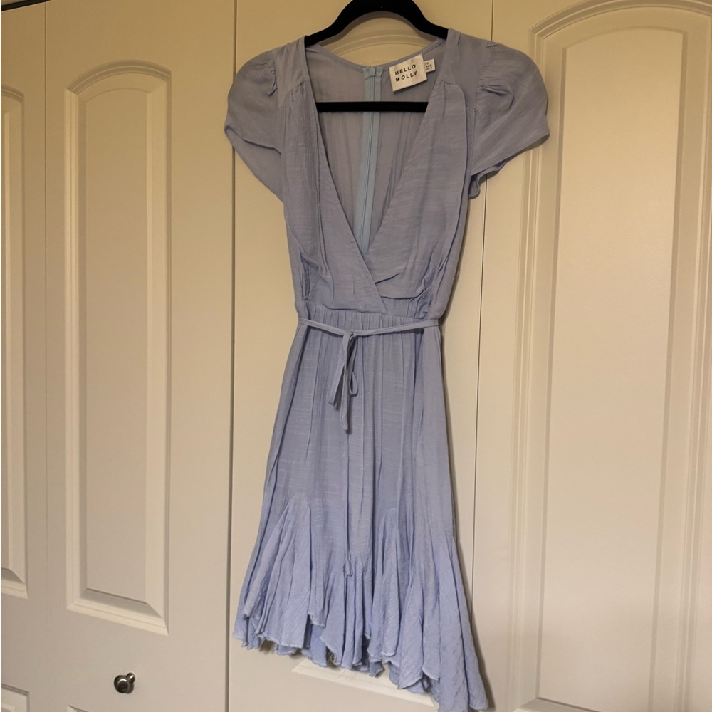 Elegant Light Blue Wrap Dress (worn once)